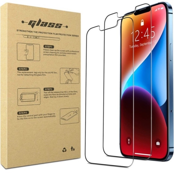 iPhone 13/iPhone 14 Tempered Glass Screen Protector [6.1 inch]-[2 Pack] - Picture 1 of 7